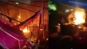 दुर्गा पूजा पंडाल में लगी भीषण आग, 3 की मौत, 50 से ज्यादा लोग झुलसे