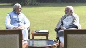 छत्तीसगढ़ के मुख्यमंत्री श्री भूपेश बघेल और प्रधानमंत्री श्री नरेंद्र मोदी के बीच लंबी मुलाक़ात