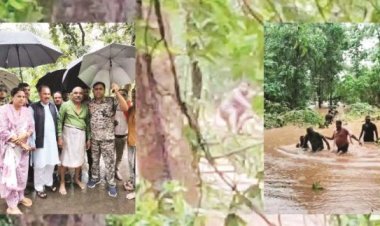 बाढ़ में फंसे नपं अध्यक्ष को बचाव टीम ने निकाला