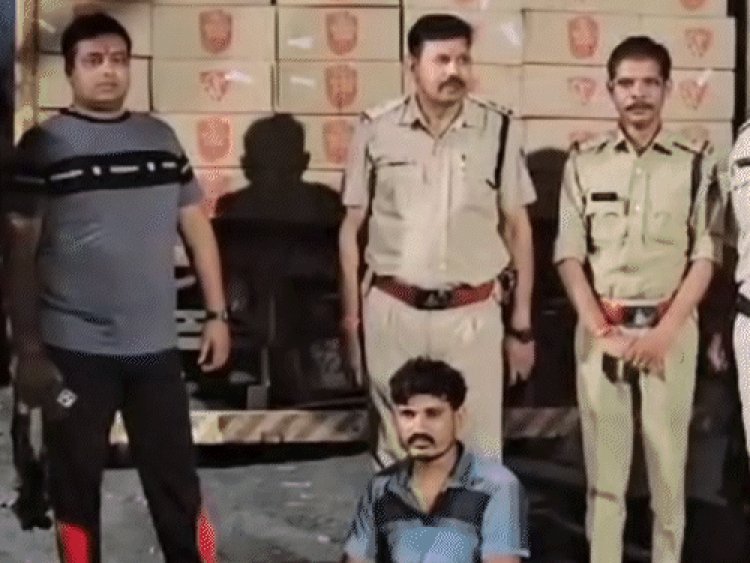 आलीराजपुर में जोबट पुलिस ने पकड़ी 75 लाख की शराब:दो ट्रकों से 2,460 पेटी माउंट बीयर जब्त, दो गिरफ्तार, जांच जारी