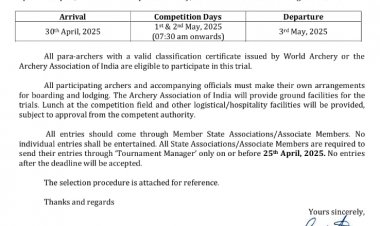 *छ ग के पैरा तीरंदाज पहले बार इडली और चीन के लिए चयनित**