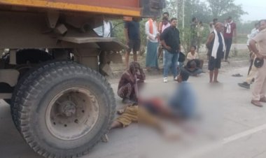 CG ACCIDNT : ट्रेलर की चपेट में आने से युवक की दर्दनाक मौत
