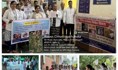 विश्व तंबाकू निषेध दिवस पर जागरूकता अभियान:शहर में निकली रैली, हाथों में नशा छोड़ने का संदेश