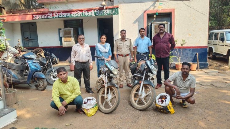 आबकारी विभाग दुर्ग की टीम ने विगत 03 दिनों में अलग-अलग जगहों पर कायम किये 07 प्रकरण, कुल 48.78 देशी एवं विदेशी मदिरा जप्त