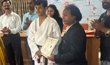 चैतन्य यदु समेत 14 कराटेकाओं को ब्लैक बेल्ट सम्मान, 51 को मिला कलर बेल्ट
