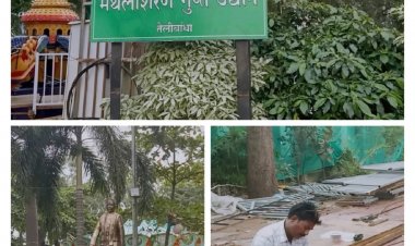 *महापौर मीनल चौबे के आदेश की उड़ी धज्जियां - जलविहार कॉलोनी के गार्डन में लग रहे नये झूले*
