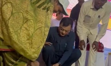 वाणिज्य उद्योग श्रम मंत्री  लखन लाल देवांगन कटघोरा उपजेल परिसर में आयोजित चरण पादुका वितरण एव वन महोत्सव में हुए सम्मिलित
