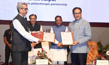 छत्तीसगढ़ शासन, आईआईएम, एनआईटी और मोतीलाल ओसवाल फाउंडेशन के त्रिपक्षीय एमओयू पर हस्ताक्षर, CM साय बने साक्षी