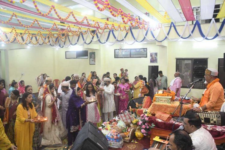 श्रीमद् भागवत कथा सप्ताह ज्ञान यज्ञ में आज  महाराशलीला, रुक्मणि विवाह, गोपी उद्धव संवाद  कथा का विस्तृत वर्णन किया