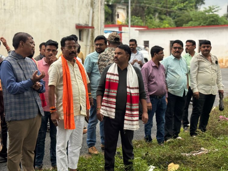 अतिवर्षा प्रभावित ईलाकों का प्रभारी मंत्री  केदार कश्यप ने लिया जायजा