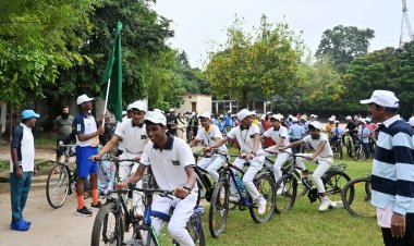  राष्ट्रीय खेल दिवस पर निकाली गई साइकल रैली