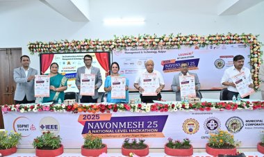 महापौर मीनल चौबे ने श्री शंकराचार्य व्यवसायिक प्रबंधन तकनीकी संस्थान में नवोनमेश राष्ट्रीय हैकथॉन के पोस्टर का किया विमोचन