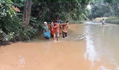 CG : प्रसाशन की नाकामी से गई नवजात की जान, पानी भरे होने से नहीं पहुंच पाया एम्बुलेंस