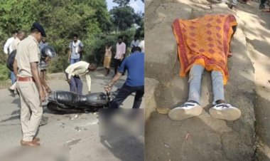 CG : तेज रफ्तार हाईवा ने बाइक सवार को कुचला, मौके पर युवक की मौत