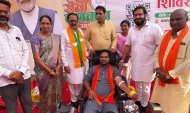 रायपुर शहर जिले में कुल 135 यूनिट ब्लड डोनेट किया गया सेवा पखवाड़ा अभियान के तहत रक्तदान शिविर कार्यक्रम