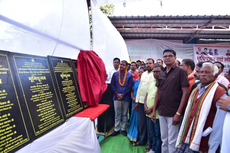 वन मंत्री  केदार कश्यप ने गोलावंड में लगभग 01 करोड़ 69 लाख के विकास कार्यों का किया भूमिपूजन