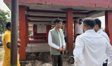 वित्त मंत्री  ओ.पी.चौधरी ने किया गजमार पहाड़ के सौंदर्यीकरण कार्यों का निरीक्षण