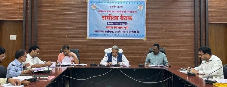 छत्तीसगढ़ राज्य खाद्य आयोग अध्यक्ष  संदीप शर्मा ने की विभागीय समीक्षा