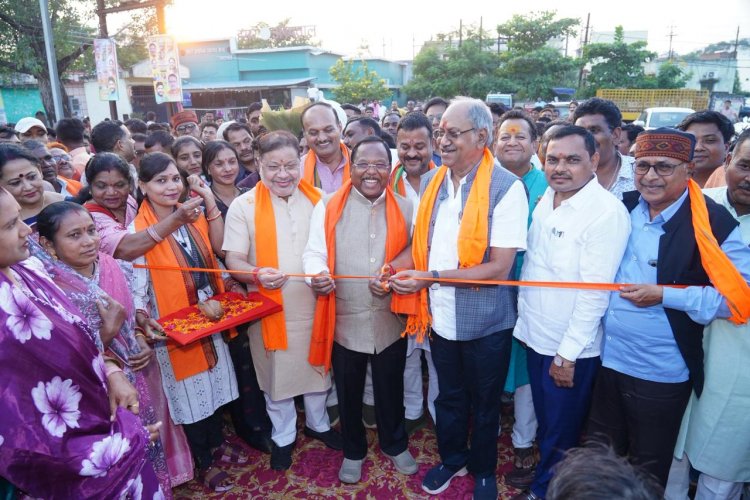 सांसद बृजमोहन अग्रवाल ने  दी रायपुर को करोड़ों की सौगात, हाट बाजार का लोकार्पण, सड़क और सामुदायिक भवन का भूमिपूजन