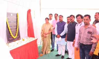 मंत्री  केदार कश्यप ने बस्तर में किया अमलीगुड़ा एनीकट-कम-कॉजवे जीर्णाेद्धार कार्य का भूमिपूजन