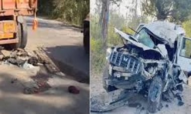 फिल्म देखकर लौट रहें 6 लोगों की सड़क हादसे में मौत, स्कॉर्पियो खड़े ट्रक से टकराई