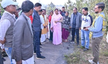 मंत्री श्रीमती लक्ष्मी राजवाड़े ने ओड़गी में सड़क एवं पुलिया निर्माण का किया औचक निरीक्षण