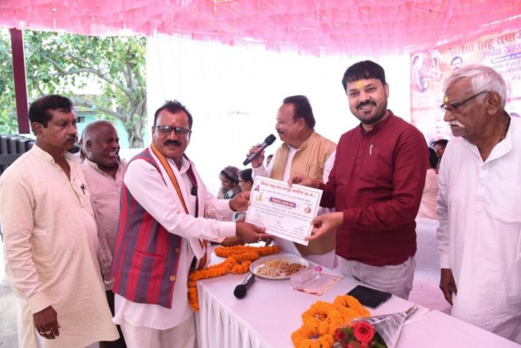 सेरीखेड़ी में साहू समाज के शपथ ग्रहण समारोह में शामिल हुए विधायक अनुज शर्मा