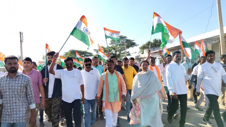 सांसद महेश कश्यप और विधायक लता उसेंडी ने नेतृत्व में निकली गई भव्य पद यात्रा