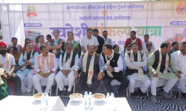 रायपुर बना स्वदेशीमय : स्वदेशी संकल्प यात्रा का ऐतिहासिक एवं भव्य स्वागत