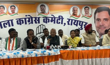 मनरेगा बचाओ संग्राम अभियान के तहत कांग्रेस की पत्रकार वार्ता,,,पूर्व मंत्री ताम्रध्वज साहू ने केंद्र सरकार पर किया तीखा हमला