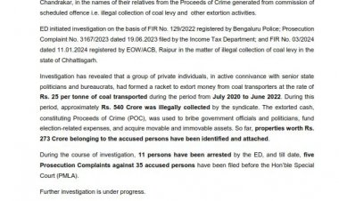 ED ने सौम्या चौरसिया समेत अन्य आरोपियों की 2.66 करोड़ की 8 अचल संपत्तियां को किया अटैच