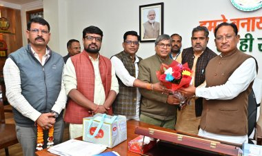 मुख्यमंत्री  विष्णुदेव साय से वीर शहीद दीपक भारद्वाज स्मृति समिति के सदस्यों की सौजन्य मुलाकात