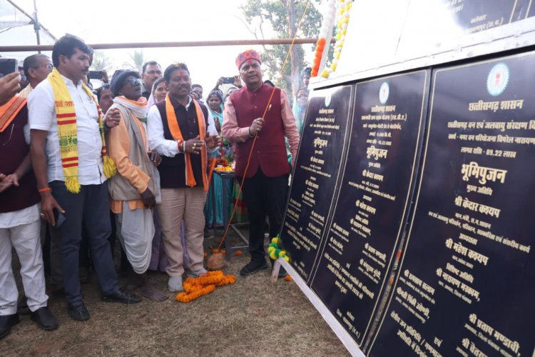 वन मंत्री  केदार कश्यप ने छोटेडोंगर में 6 करोड़ 3 लाख 97 हजार रूपए के कार्यों का किया भूमिपूजन