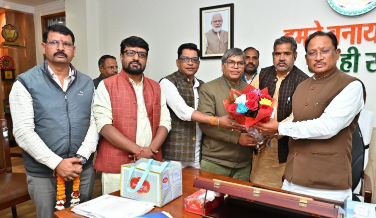 मुख्यमंत्री  विष्णुदेव साय से वीर शहीद दीपक भारद्वाज स्मृति समिति के सदस्यों की सौजन्य मुलाकात