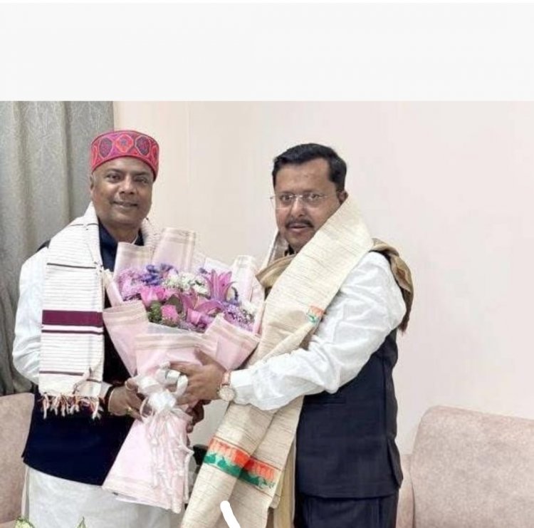 भाजपा राष्ट्रीय अध्यक्ष नितिन नबीन से मंत्री केदार कश्यप ने की सौजन्य भेंट, दी बधाई एवं शुभकामनायें