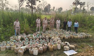 Crime : अवैध शराब माफियाओं पर पुलिस की सर्जिकल स्ट्राइक, यहां झाड़ियों में छिपा 6000 किलो लाहन बरामद