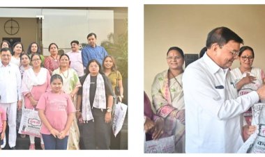 रायपुर की महिला पत्रकारों का मंत्री लखनलाल देवांगन ने किया स्वागत अभिनंदन