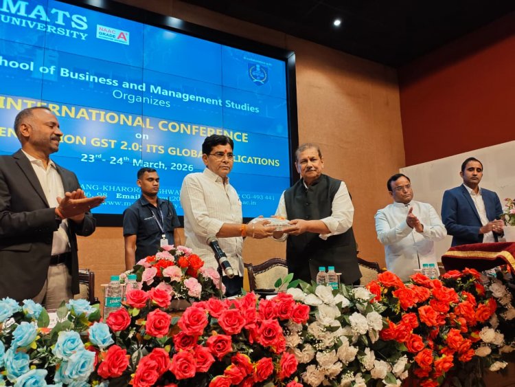 मैट्स विश्वविद्यालय के स्कूल ऑफ बिजनेस एंड मैनेजमेंट स्टडीज़ द्वारा 23 एवं 24 मार्च 2026 को “नेक्स्ट जेनरेशन GST 2.0: इसके वैश्विक प्रभाव” विषय पर द्विदिवसीय अंतरराष्ट्रीय सम्मेलन का आयोजन