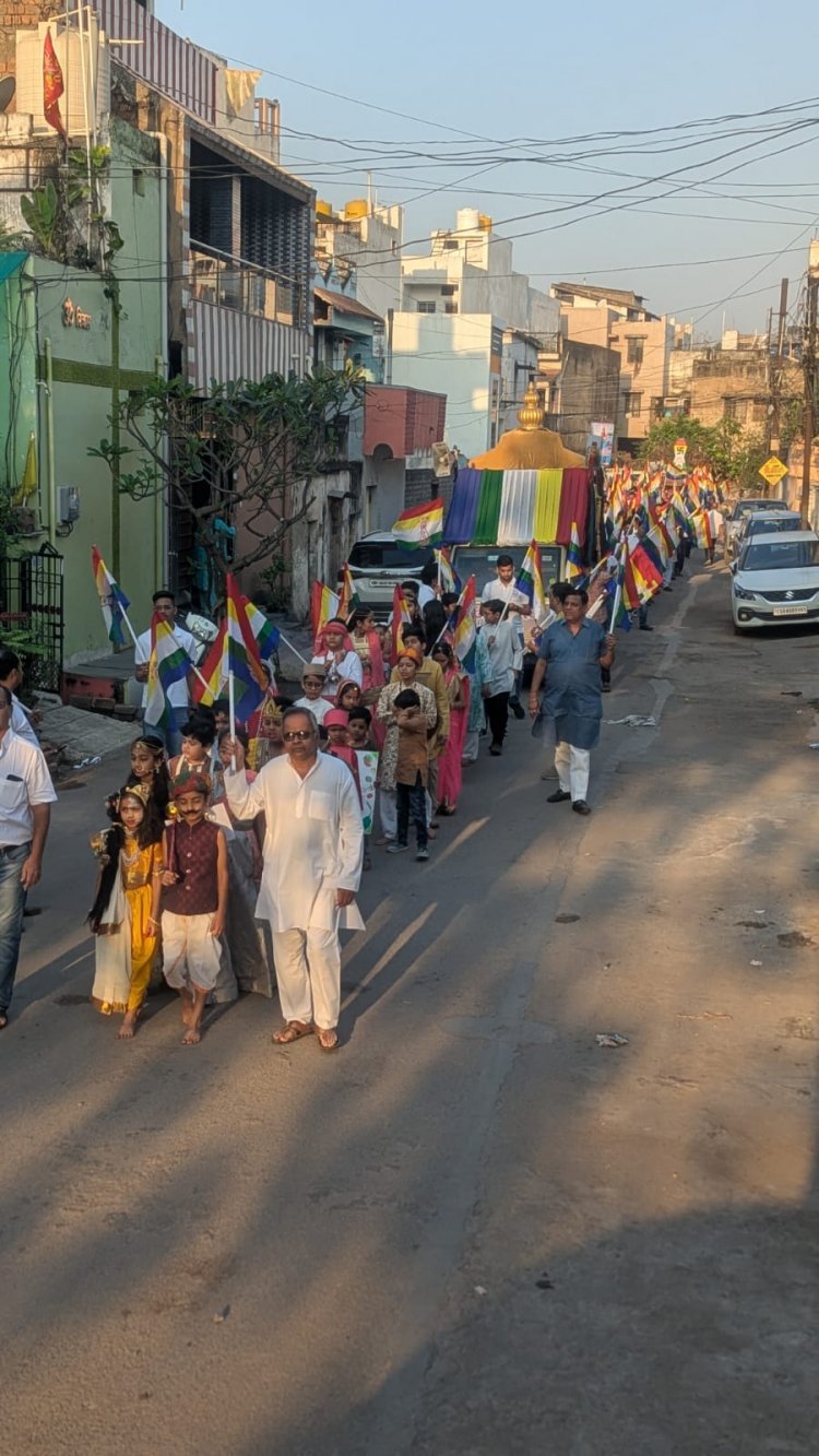 फाफाडीह में निकली प्रभात फेरी, भगवान महावीर का संदेश जन-जन तक पहुंचाया