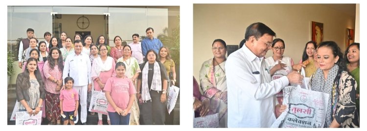 रायपुर की महिला पत्रकारों का मंत्री लखनलाल देवांगन ने किया स्वागत अभिनंदन