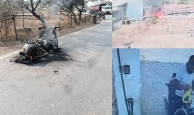 सरेराह युवक ने खुद को लगाई आग, 80% झुलसा, घटना CCTV में कैद