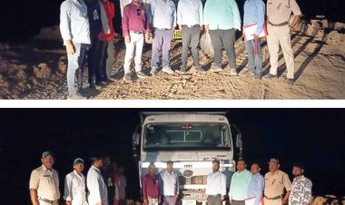 एक पोकलेन और 3 हाइवा जब्त - शासकीय भूमि से हो रहा था अवैध खनन