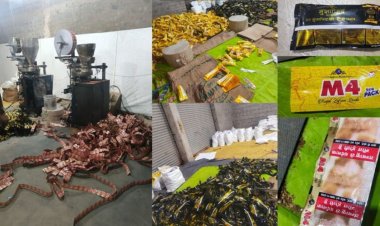 अवैध गुटखा फैक्टरी में पुलिस ने मारा छापा, भारी मात्रा में गुटखा और जर्दा जब्त
