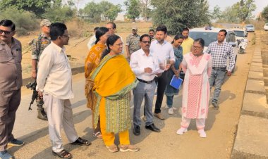 नारंगी नदी में जल संरक्षण व पर्यटन विकास हेतु विशेष कार्ययोजना तैयार करने के निर्देश विधायक एवं कलेक्टर ने किया स्थल निरीक्षण