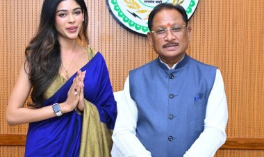 मुख्यमंत्री  विष्णुदेव साय से मिस इंडिया छत्तीसगढ़ सुश्री अनुष्का सोन ने की सौजन्य मुलाकात : सदन का ऐतिहासिक सत्र सुनने विधानसभा पहुंची थी मिस इंडिया छत्तीसगढ़