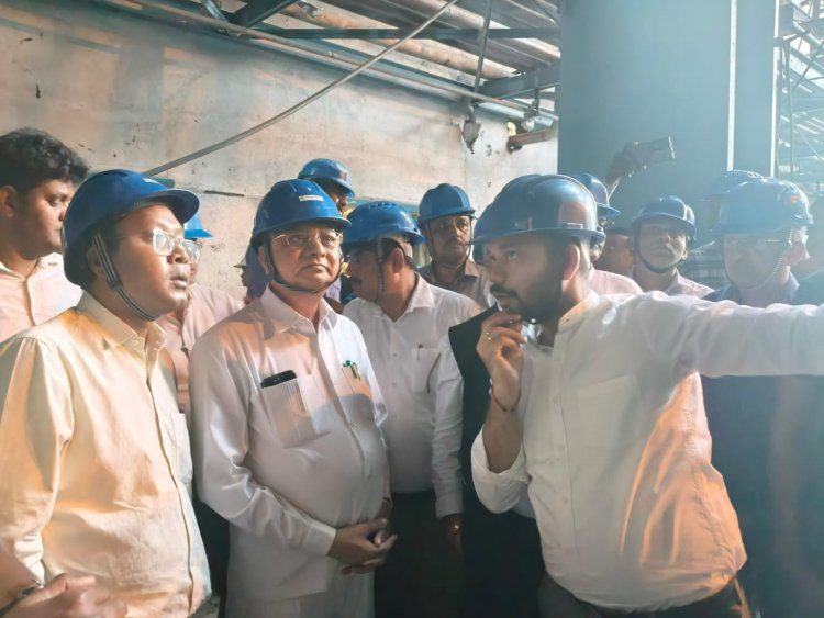 उद्योग एवं सार्वजनिक उपक्रम मंत्री लखनलाल देवांगन ने किया वेदांता पावर प्लांट के घटनास्थल का निरीक्षण