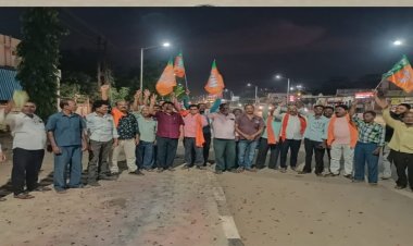 तीन राज्यों में BJP की जीत पर कोपरा में जश्न, आतिशबाज़ी और ‘झालमुड़ी पार्टी’ से गूंजा शहर