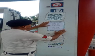 पेट्रोल पंप संचालकों व कर्मचारियों की सुरक्षा के लिए पुलिस ने चस्पा किए इमरजेंसी कॉन्टैक्ट नंबर