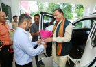 स्वास्थ्य मंत्री श्री जायसवाल के कांकेर आगमन पर जनप्रतिनिधियों एवं कलेक्टर ने किया आत्मीय स्वागत