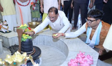 गुरु पूर्णिमा पर कोसमनारा पहुंचे मुख्यमंत्री  विष्णु देव साय, सत्यनारायण बाबा धाम में की पूजा-अर्चना